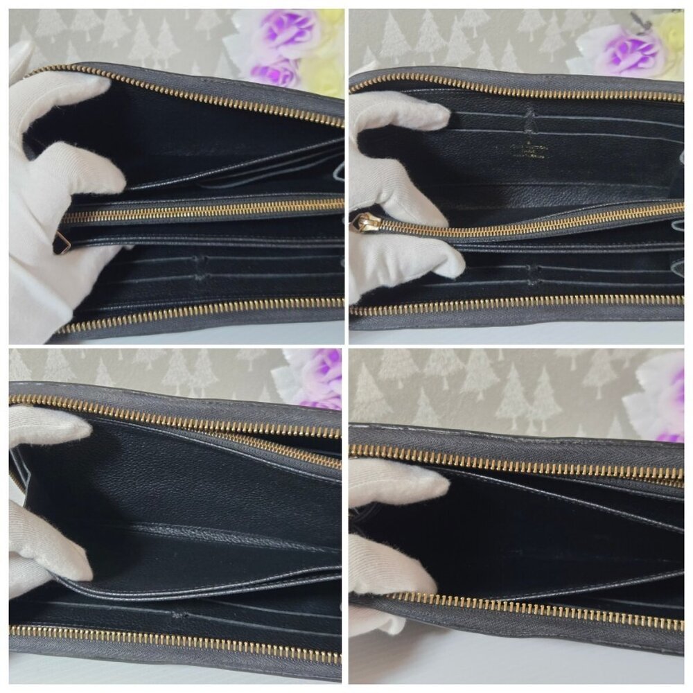 Authentic Louis Vuitton Monogram Empreinte Leather Zippy Long Wallet Black - Picture 14 of 15